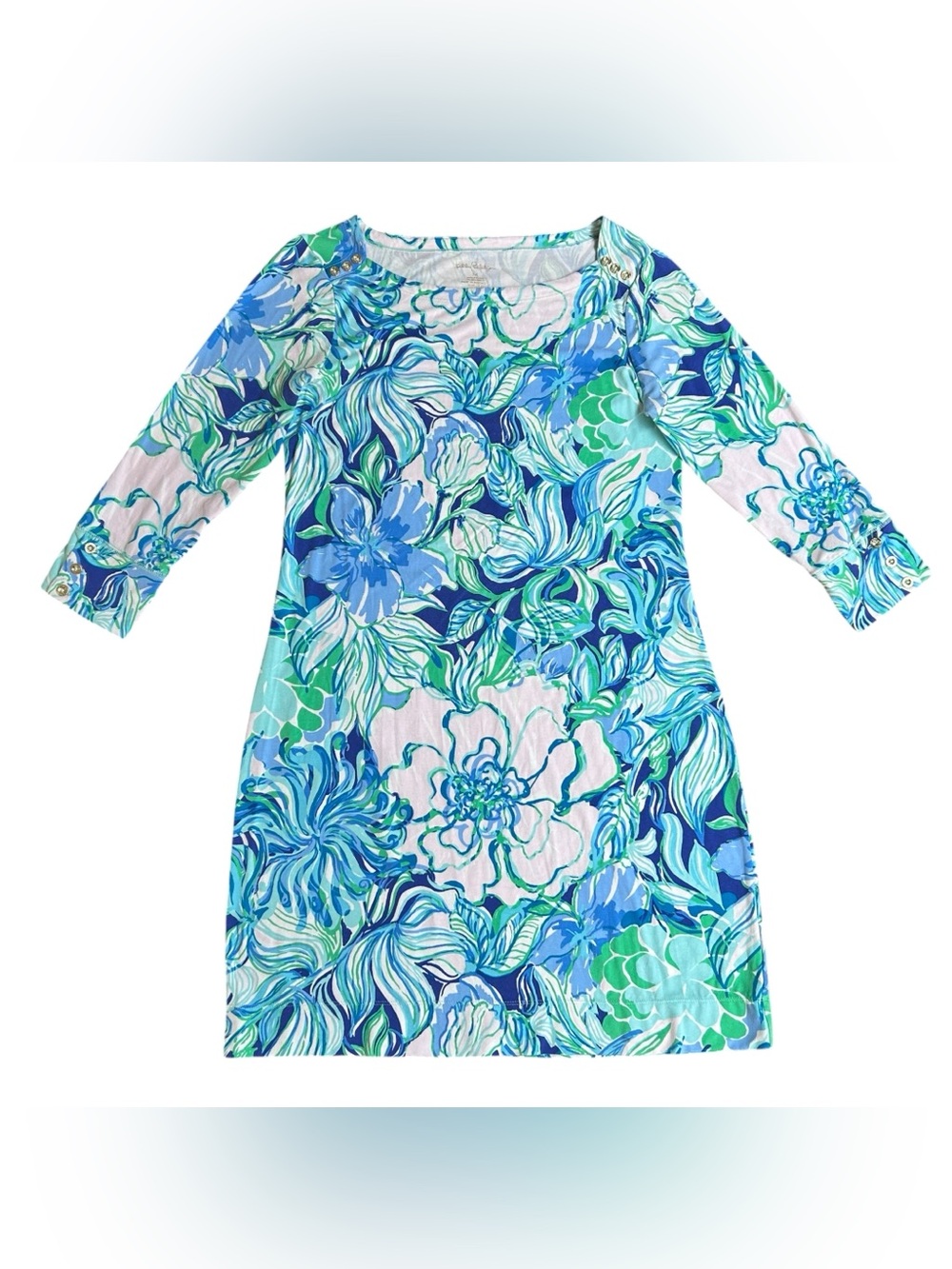 Lilly Pulitzer Sophie Mini Dress Multi Party Thyme Medium Blue Green Floral